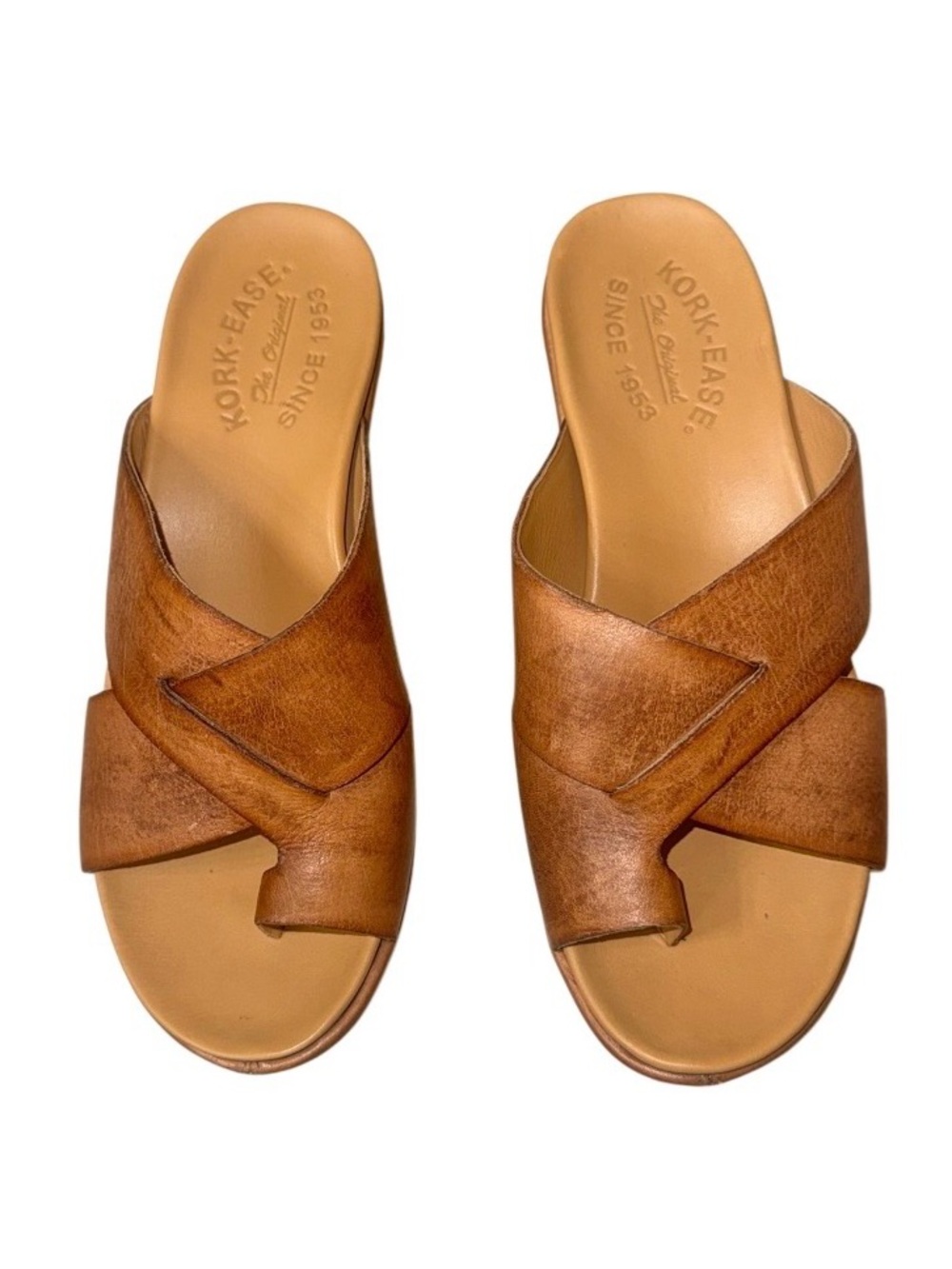 KORK- EASE distressed leather wedges women’s shoes  sandals size 6 - Picture 3 of 17